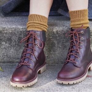 NWOT Timberland Jayne 6” Waterproof Burgundy Leather Women’s 9 Hiking Gorpcore